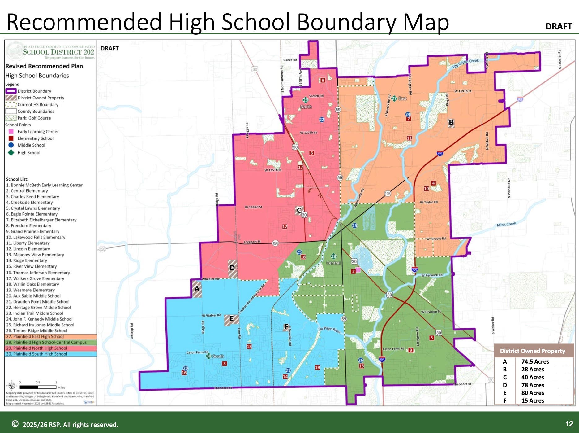 Plainfield D202 To Revise High School Student Attendance Boundaries For Plainfield Proposed High School Boundary Map 
